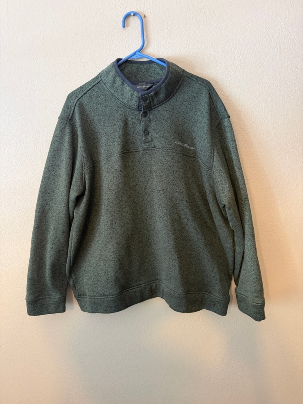 Eddie Bauer Dark Green Quarter-Snap Pullover